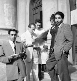 Grupo en Escuela de Bellas Artes (Villaseñor, Mallol, Franco, Gracia y Lamberg)