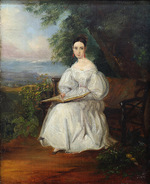 RETRATO DE DOÑA PAULA ALDUNATE DE LARRAÍN EN SU HACIENDA DE VILUCO