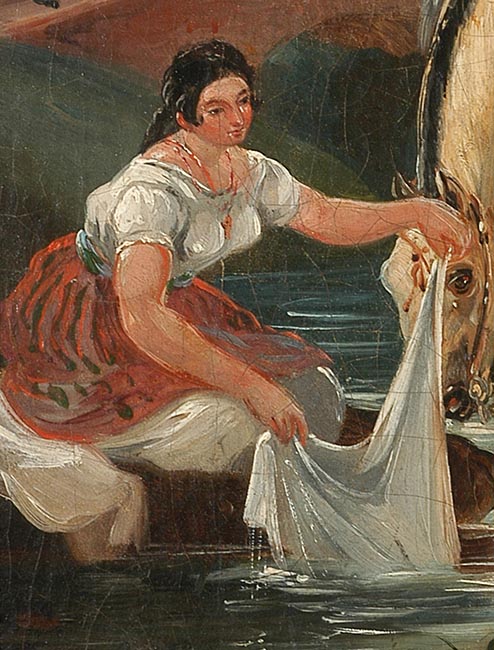EL HUASO Y LA LAVANDERA (detalle), ca. 1835 EL HUASO Y LA LAVANDERA (detalle), ca. 1835