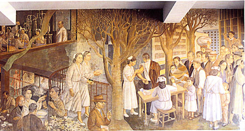 Homenaje a la medicina, la vacunación (detalle) Homenaje a la medicina, la vacunación (detalle)